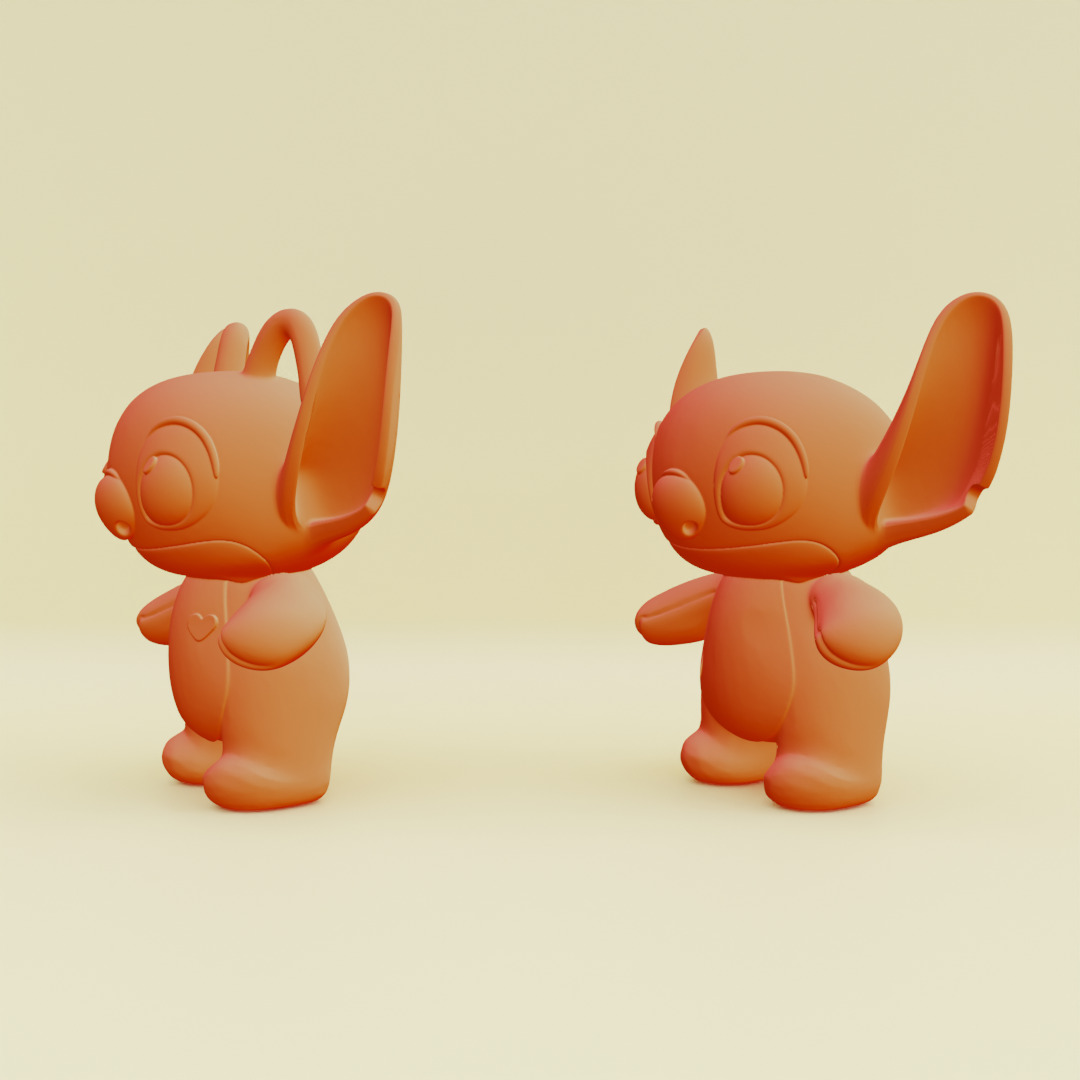 Stich and Angel Set Plush Toys with Keychain Disney Printable 3D print model_7