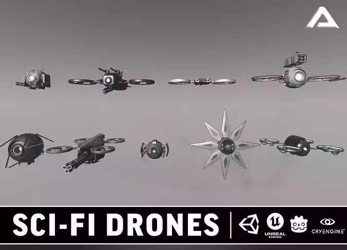 Sci-Fi Combat Drones Pack