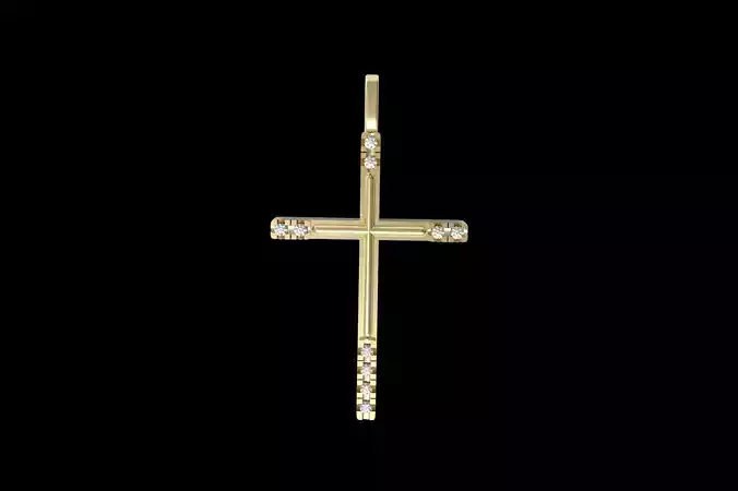 cross pendant fish tail 3D print model