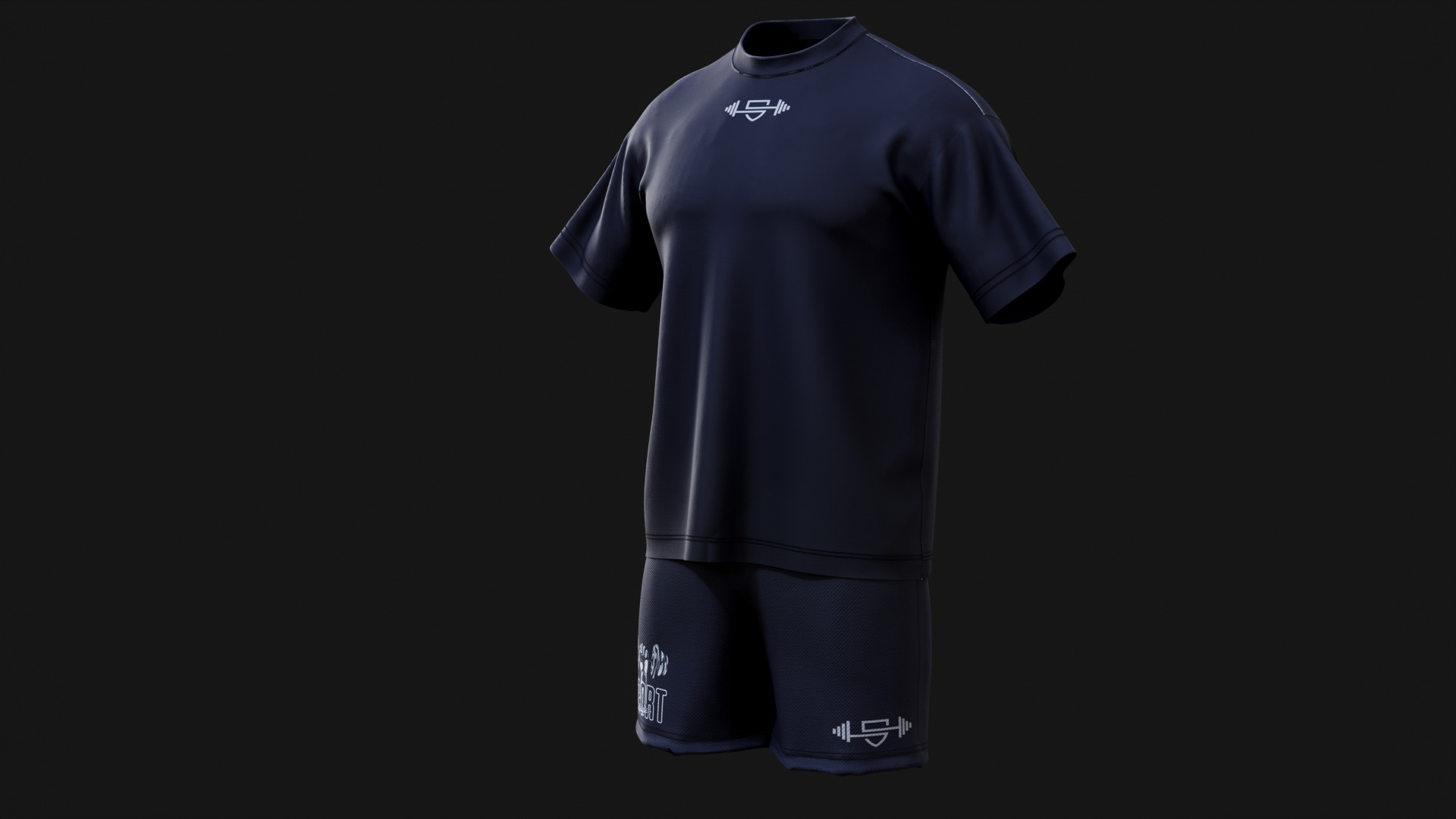 Fitness  Strength Dept Graphic TShirt 3D FBX OBJ GTA Low-poly 3D model_4