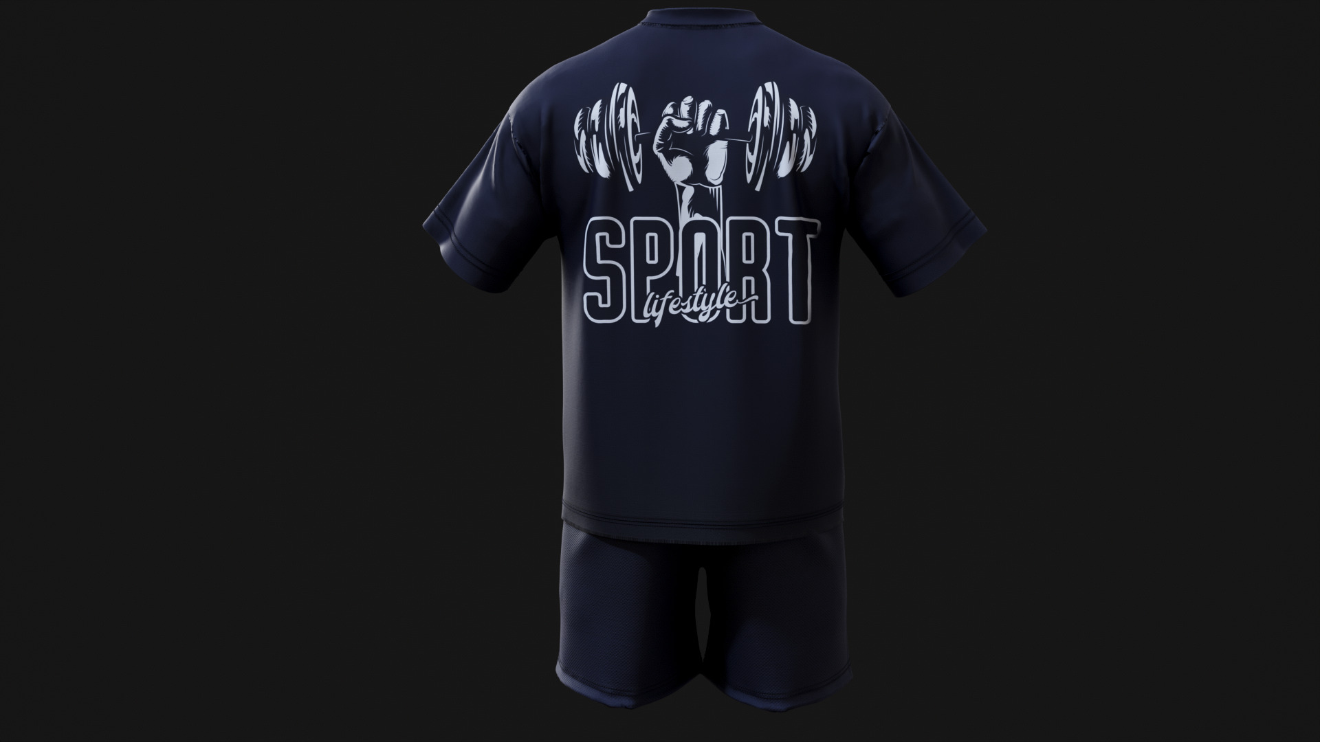 Fitness  Strength Dept Graphic TShirt 3D FBX OBJ GTA Low-poly 3D model_7