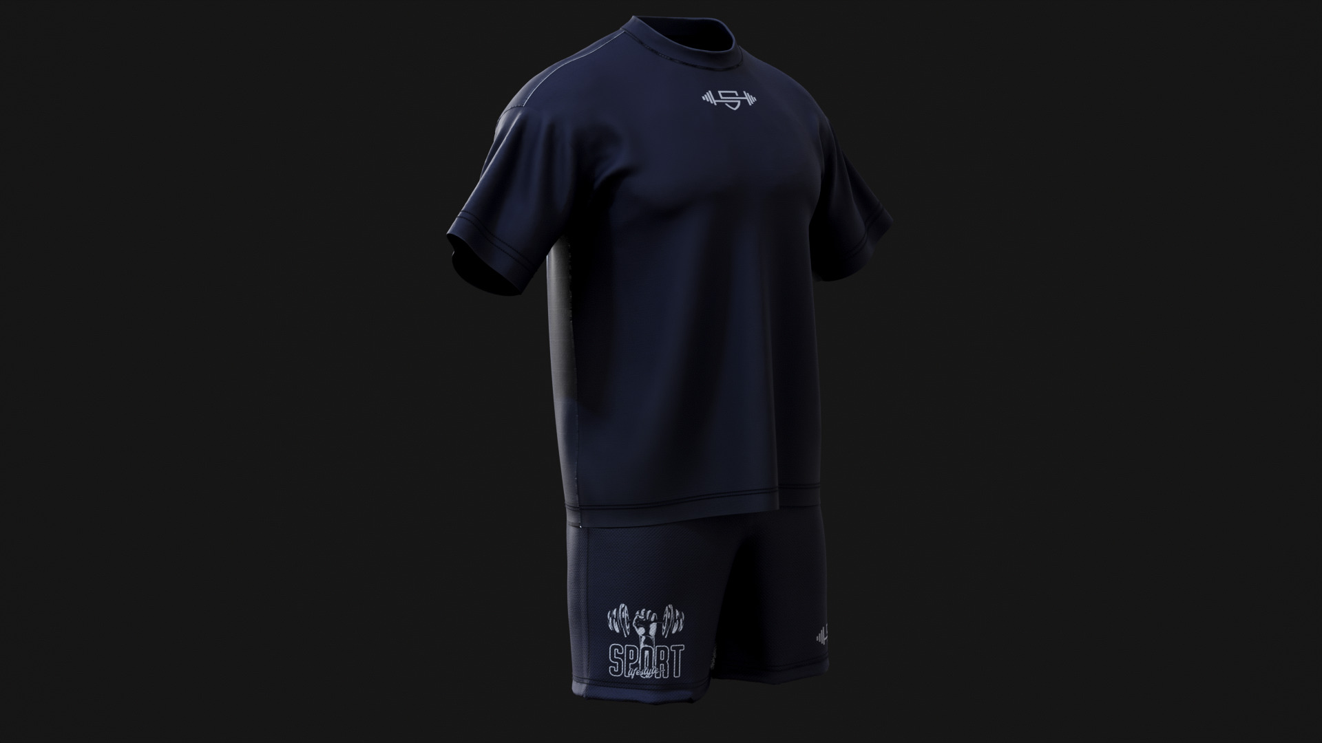 Fitness  Strength Dept Graphic TShirt 3D FBX OBJ GTA Low-poly 3D model_6