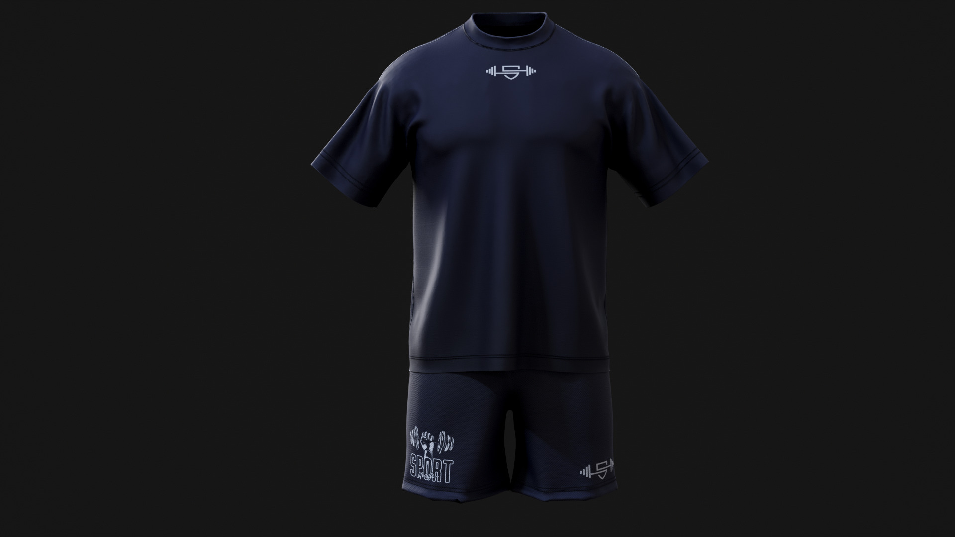 Fitness  Strength Dept Graphic TShirt 3D FBX OBJ GTA Low-poly 3D model_3