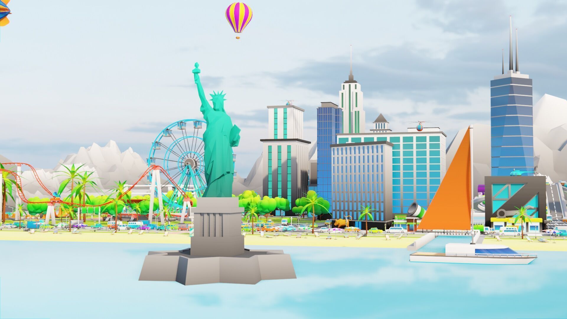 Cartoon City Pack Modular Low Poly Urban Assets Low-poly 3D model_2