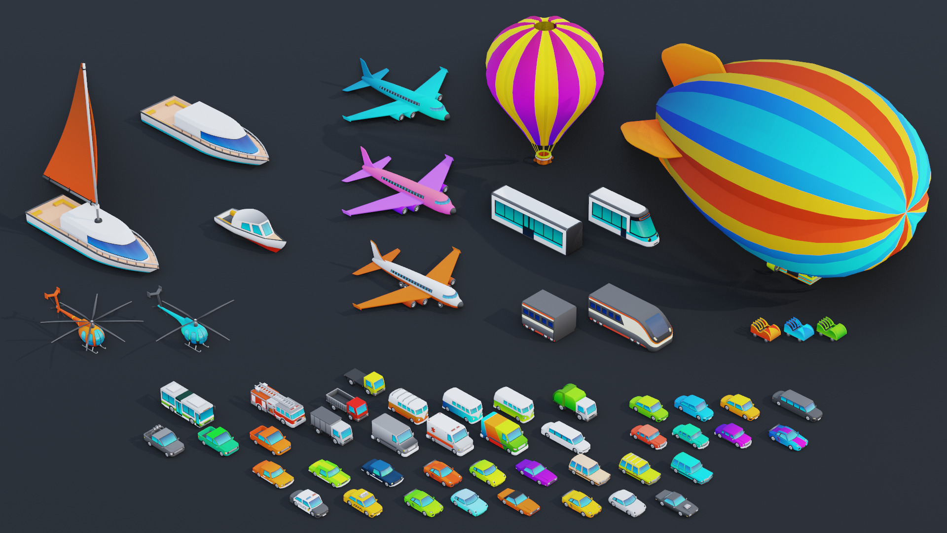Cartoon City Pack Modular Low Poly Urban Assets Low-poly 3D model_20