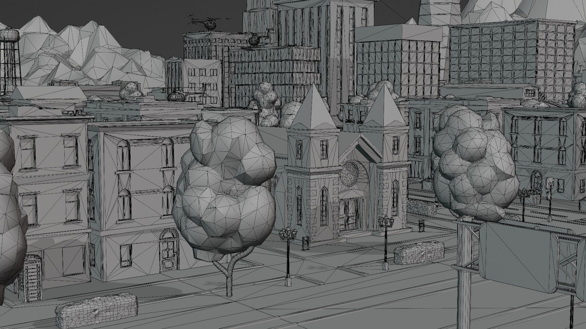 Cartoon City Pack Modular Low Poly Urban Assets Low-poly 3D model_29