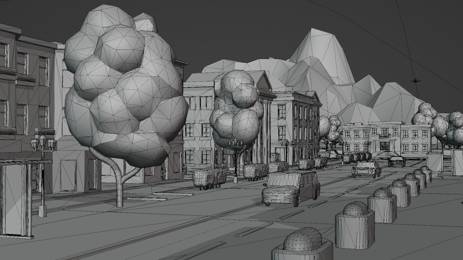 Cartoon City Pack Modular Low Poly Urban Assets Low-poly 3D model_26