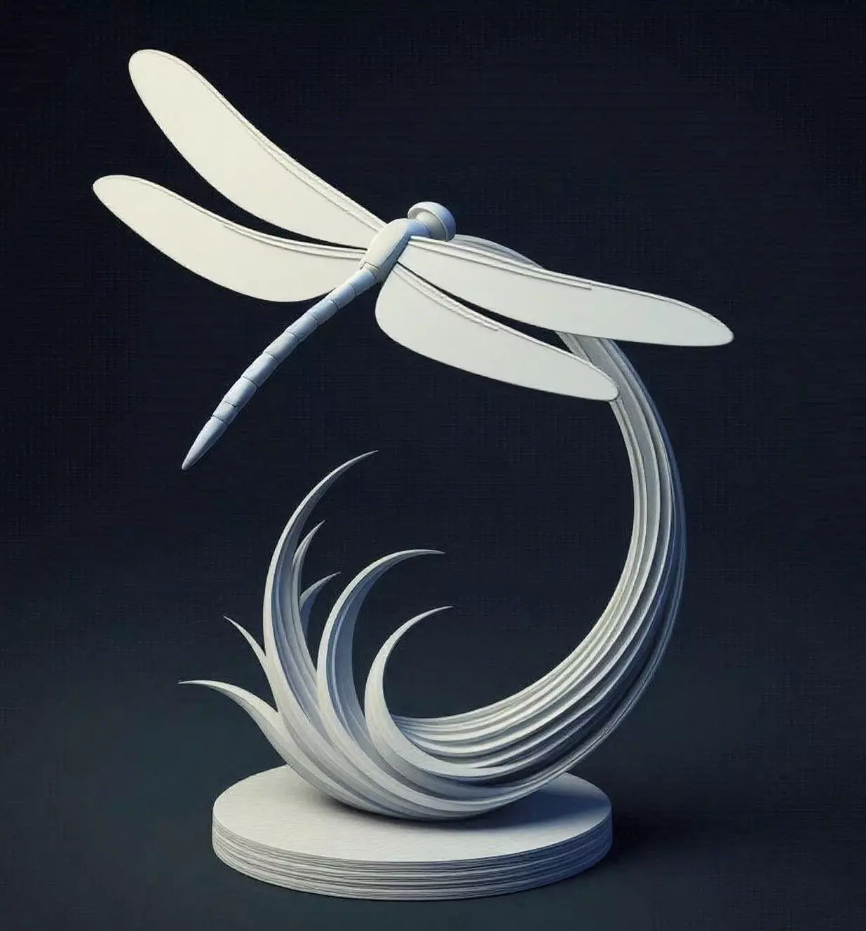 Elegant Dragonfly Statue Nature 3D print model