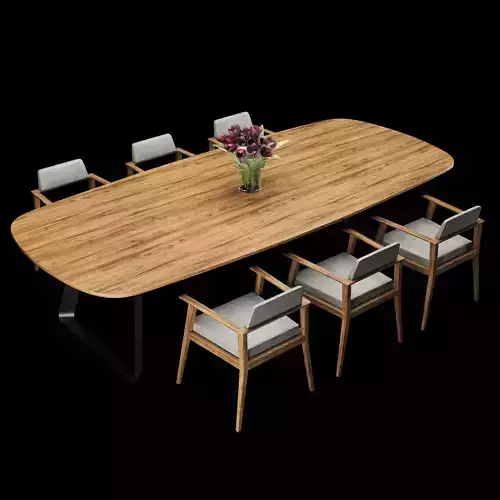 Dining table whith chair 1 3D model