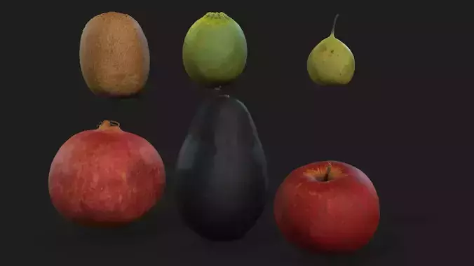 Realistic Low Poly Fruit Pack  Game Ready 3D Models