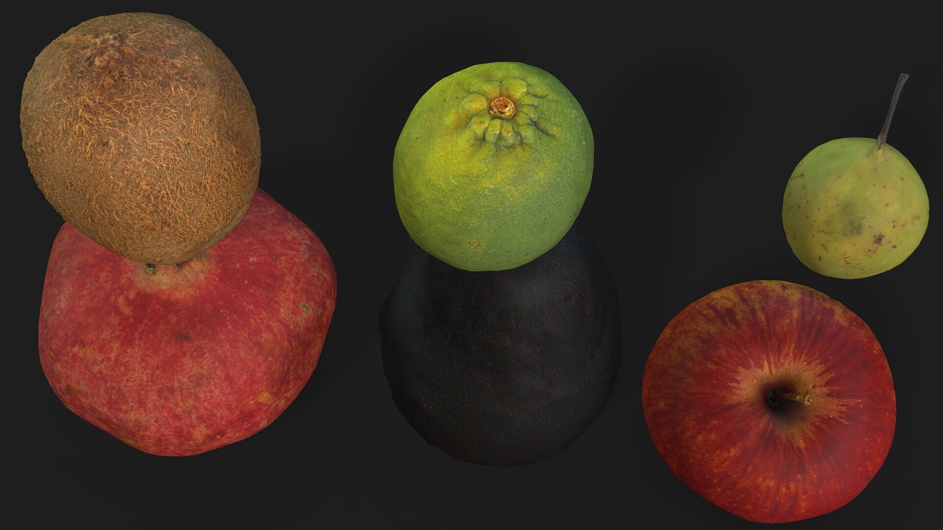 Realistic Low Poly Fruit Pack  Game Ready 3D Models Free low-poly 3D model_3