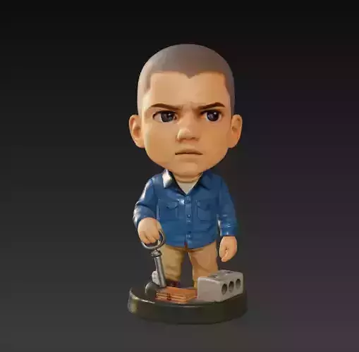 Chibi Michael Scofield 3D Model Prison Break
