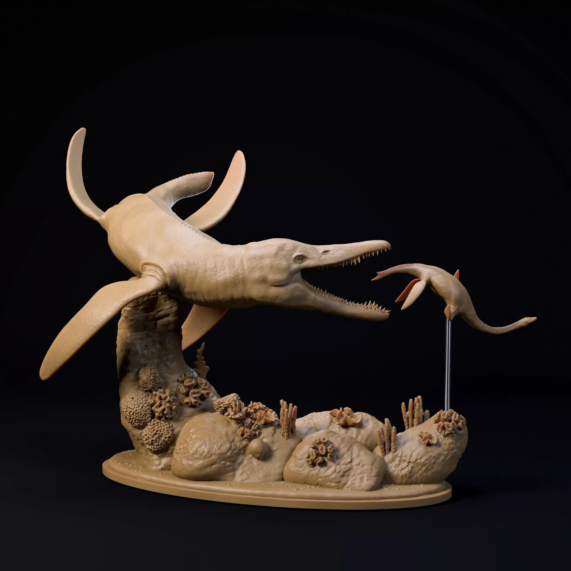 Pliosaurus Funkei hunting 1-35 scale pre-supported 3D print model