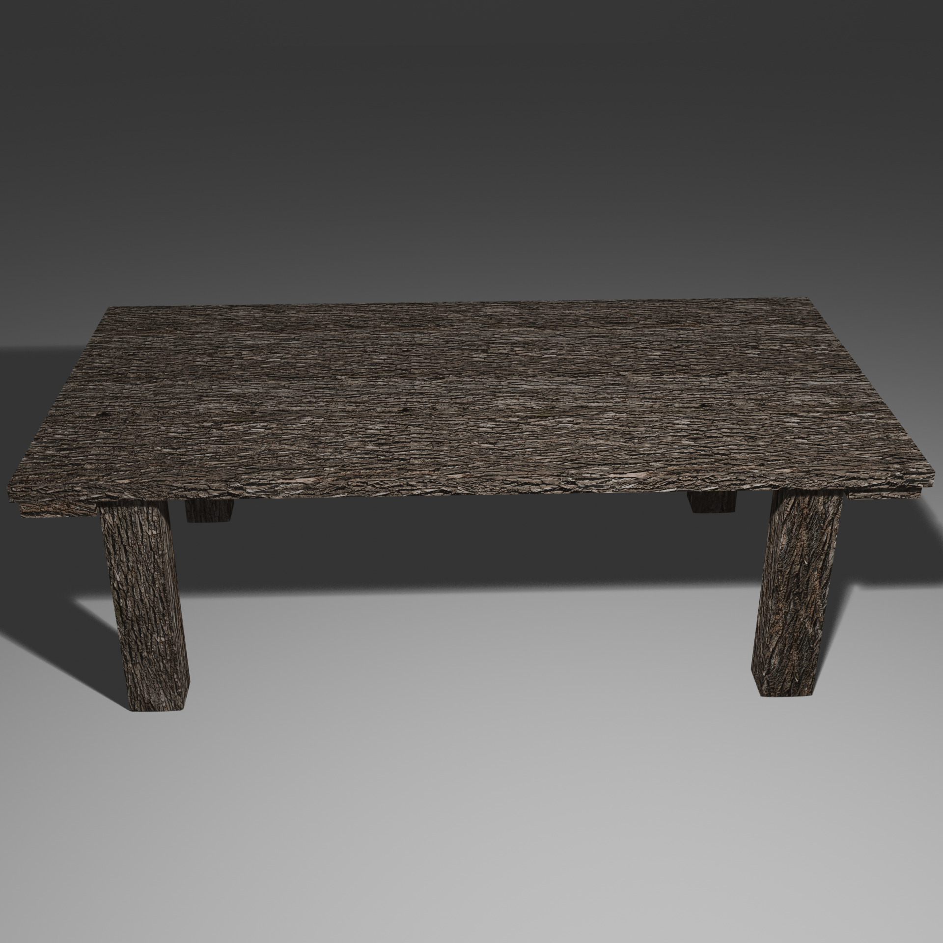Old Table and Bench Free low-poly 3D model_4