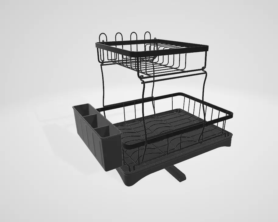 Dish drainer Low-poly 3D model_0