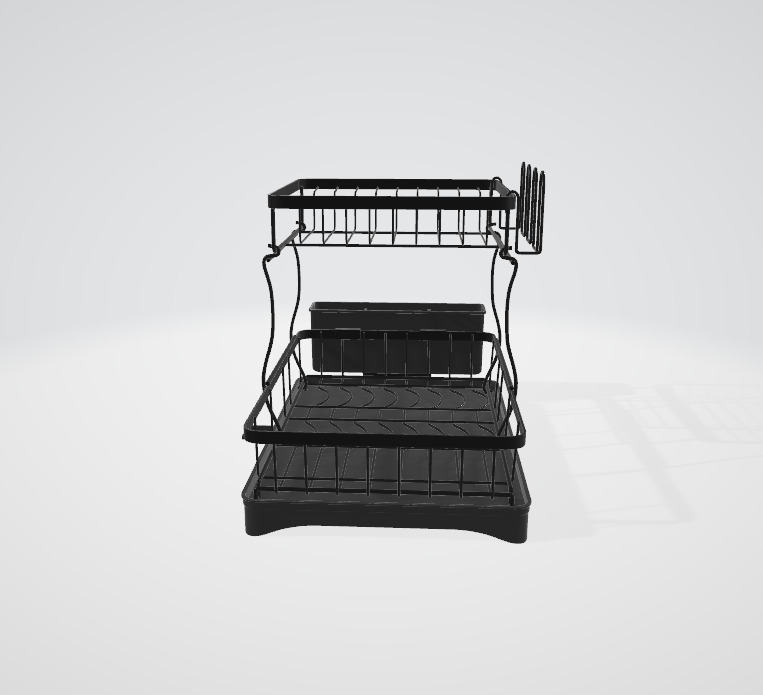Dish drainer Low-poly 3D model_1