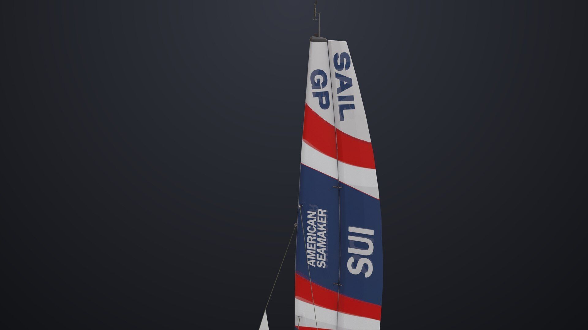 Yacht Sailing Boat 02 Blue All PBR Unity UE Textures Low-poly 3D model_16