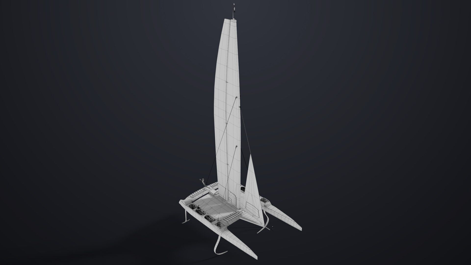 Yacht Sailing Boat 02 Blue All PBR Unity UE Textures Low-poly 3D model_23