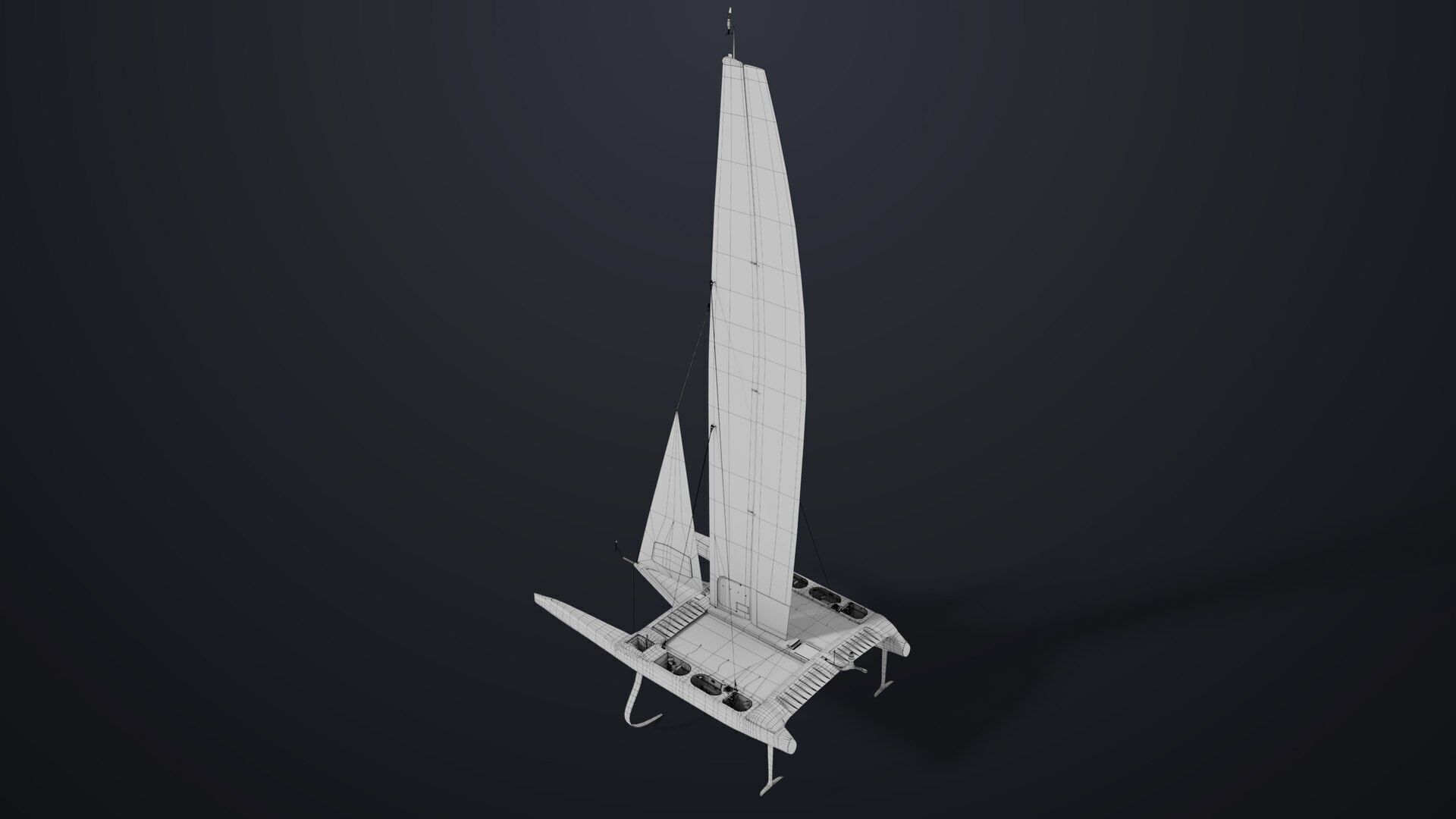 Yacht Sailing Boat 02 Blue All PBR Unity UE Textures Low-poly 3D model_20