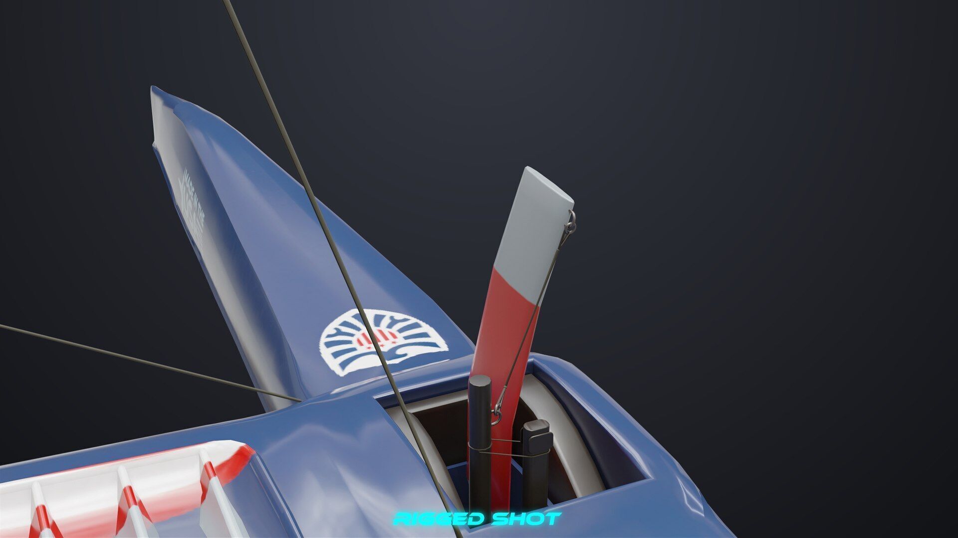 Yacht Sailing Boat 02 Blue All PBR Unity UE Textures Low-poly 3D model_11