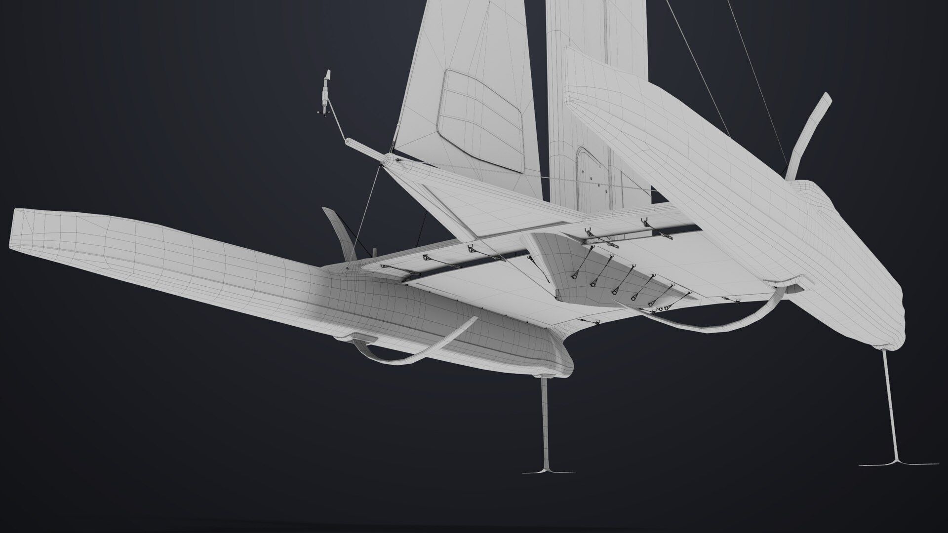 Yacht Sailing Boat 02 Blue All PBR Unity UE Textures Low-poly 3D model_30