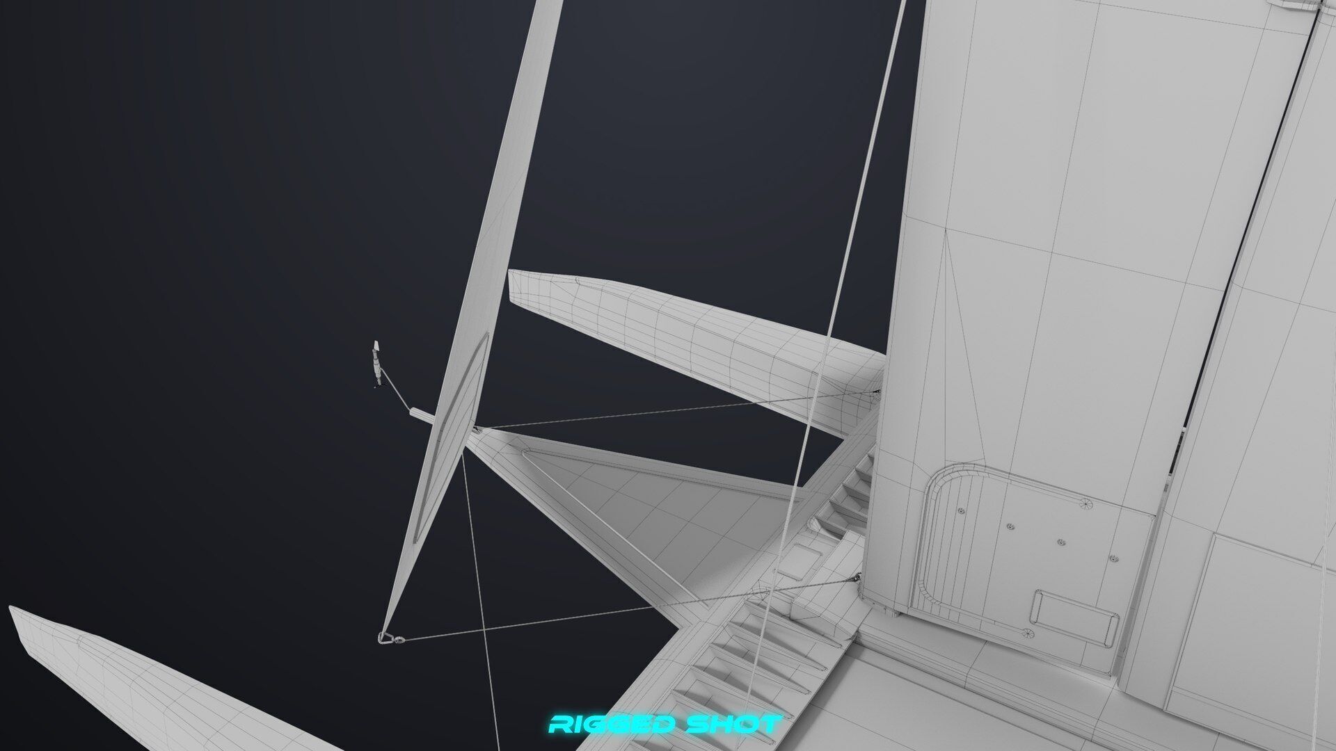 Yacht Sailing Boat 02 Blue All PBR Unity UE Textures Low-poly 3D model_29