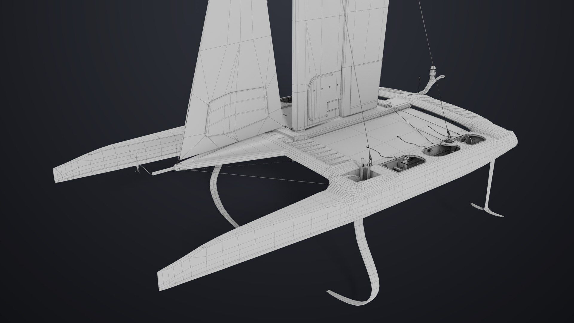 Yacht Sailing Boat 02 Blue All PBR Unity UE Textures Low-poly 3D model_22