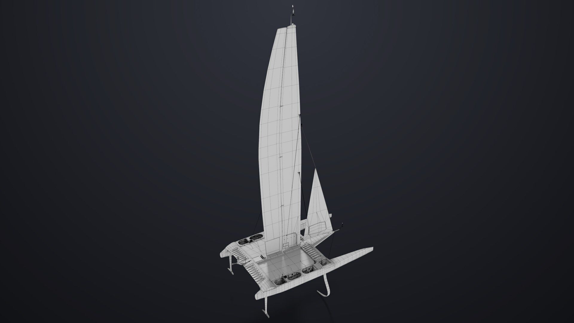 Yacht Sailing Boat 02 Blue All PBR Unity UE Textures Low-poly 3D model_21