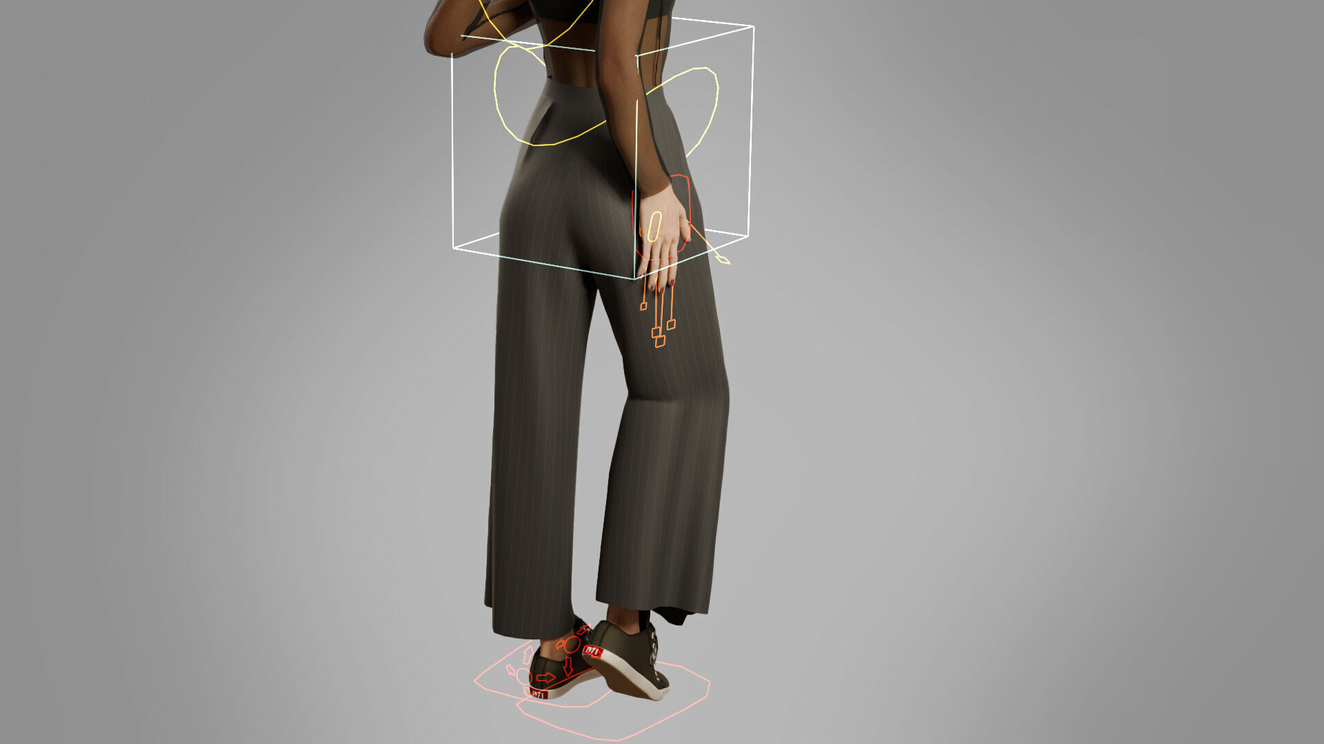 Rigged Woman Character For Blender Low-poly 3D model_10