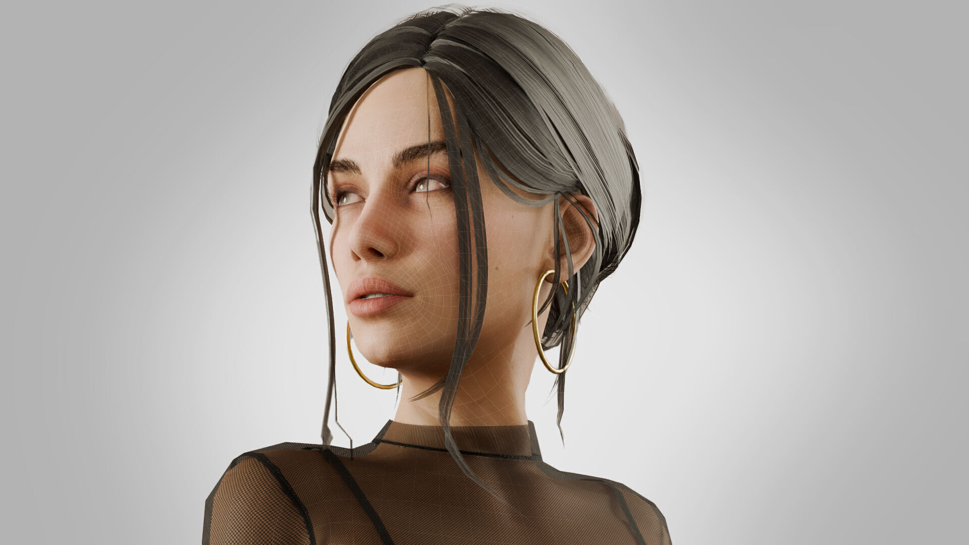 Rigged Woman Character For Blender Low-poly 3D model_2