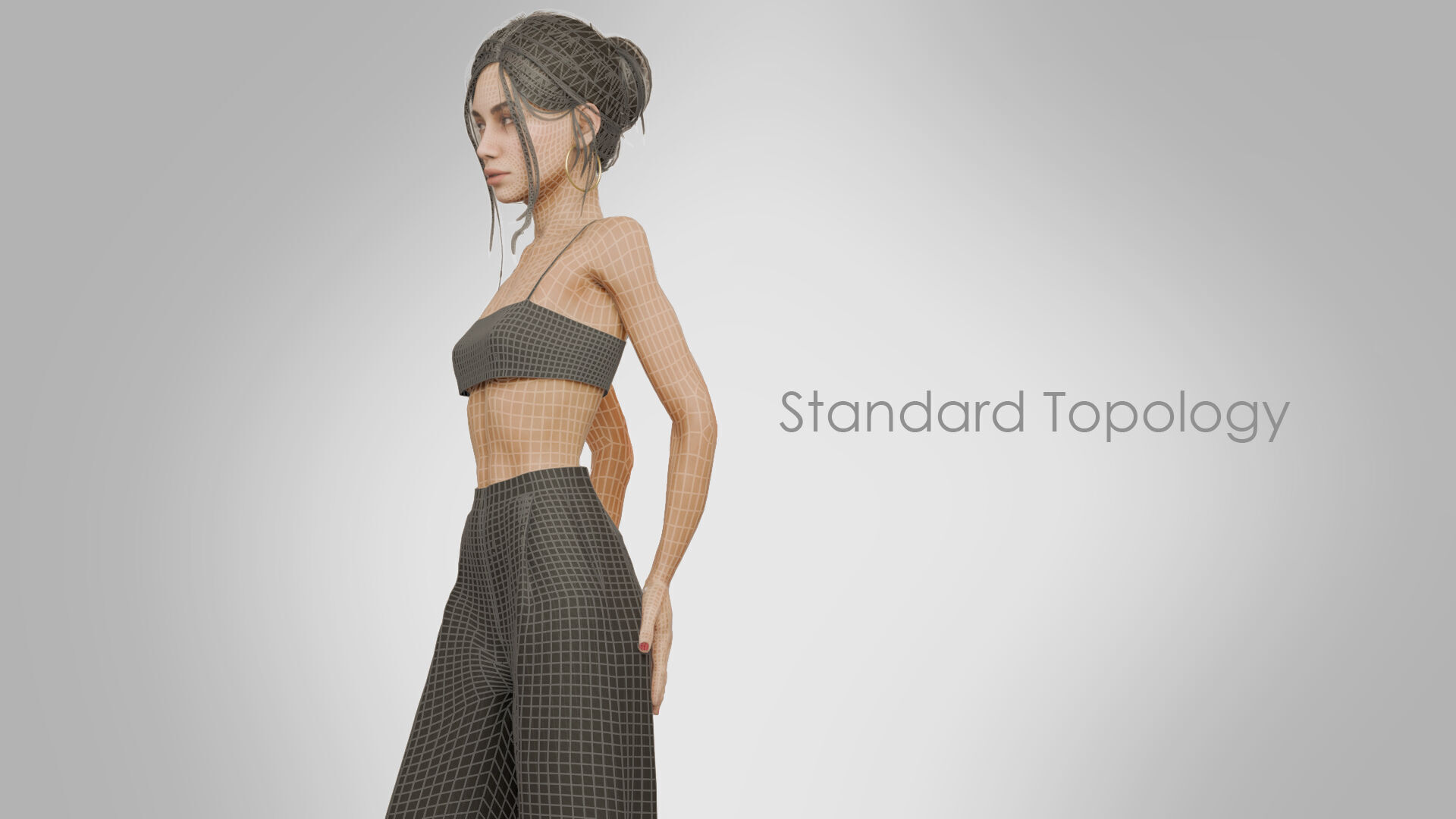 Rigged Woman Character For Blender Low-poly 3D model_3