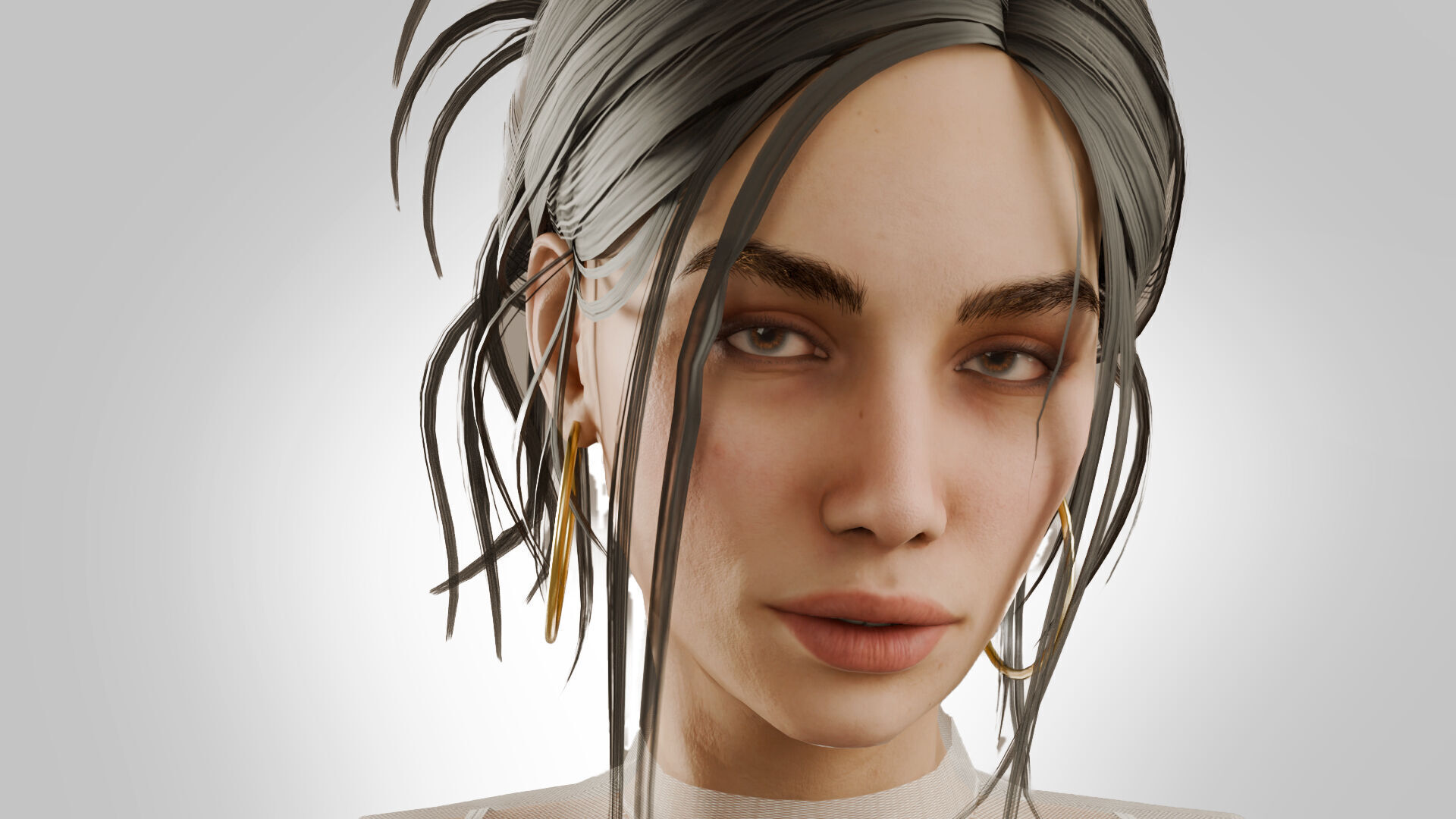 Rigged Woman Character For Blender Low-poly 3D model_15