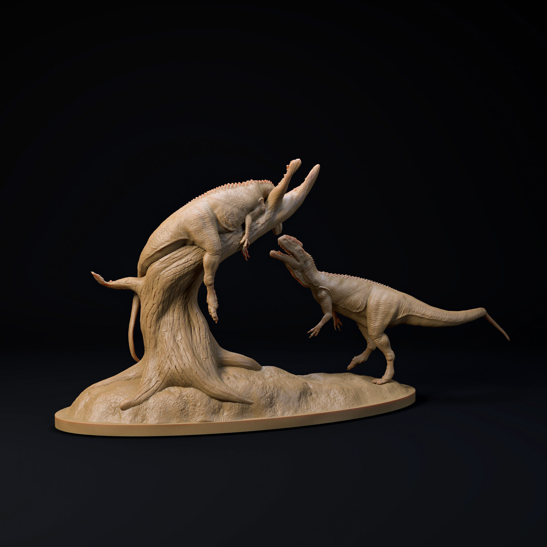 Monolophosaurus pair 1-35 scale pre-supported dinosaur 3D print model_2