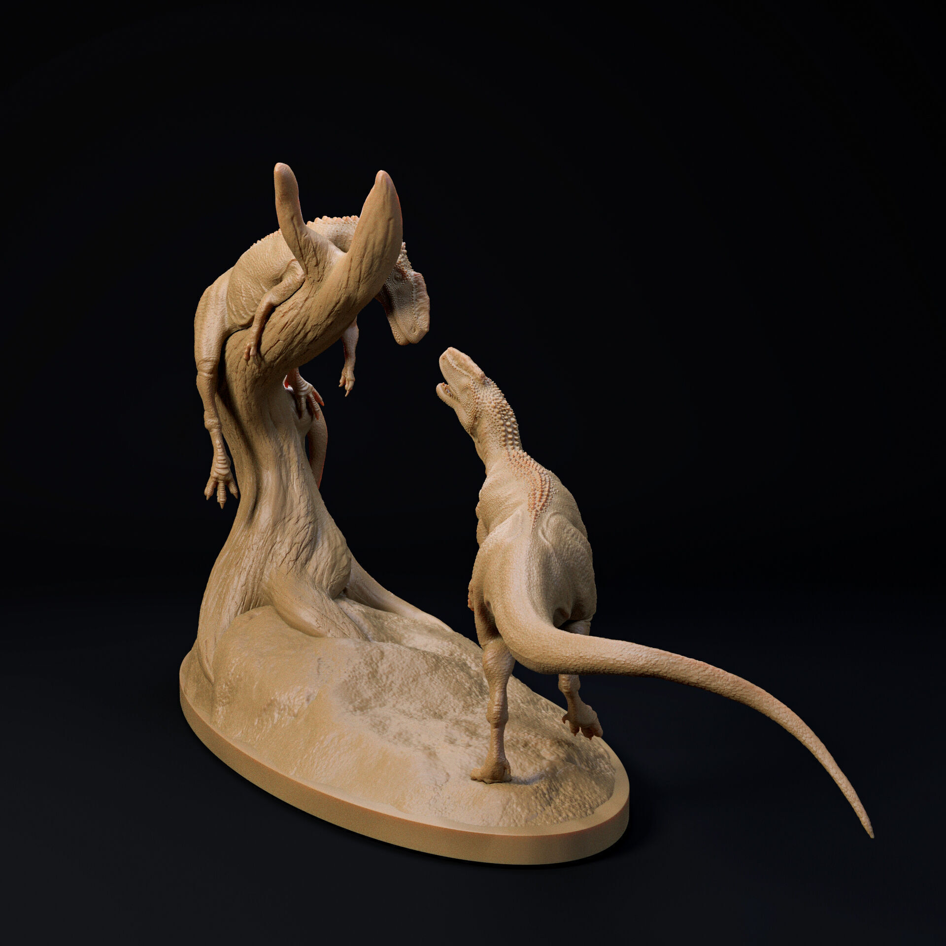 Monolophosaurus pair 1-35 scale pre-supported dinosaur 3D print model_3