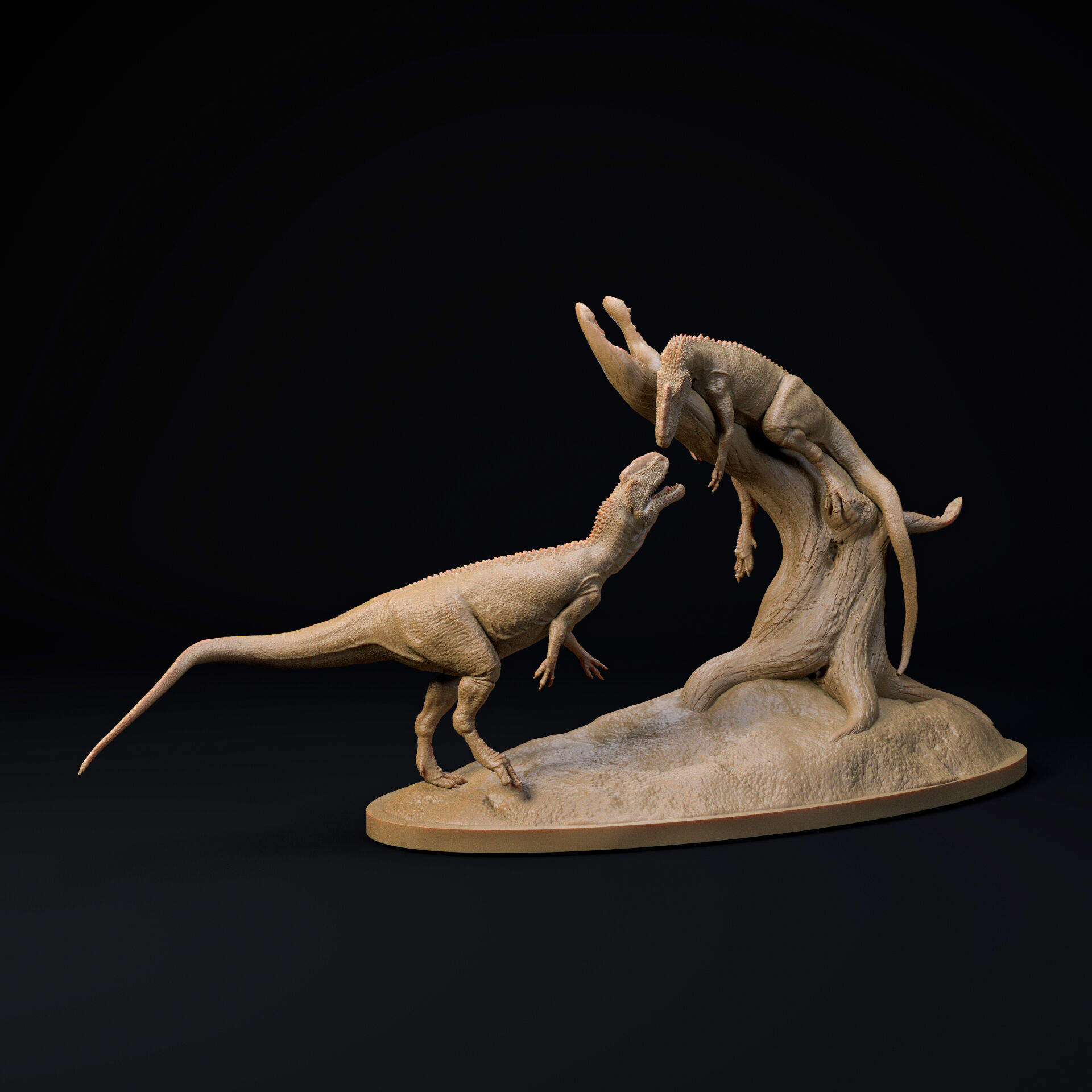 Monolophosaurus pair 1-35 scale pre-supported dinosaur 3D print model_4