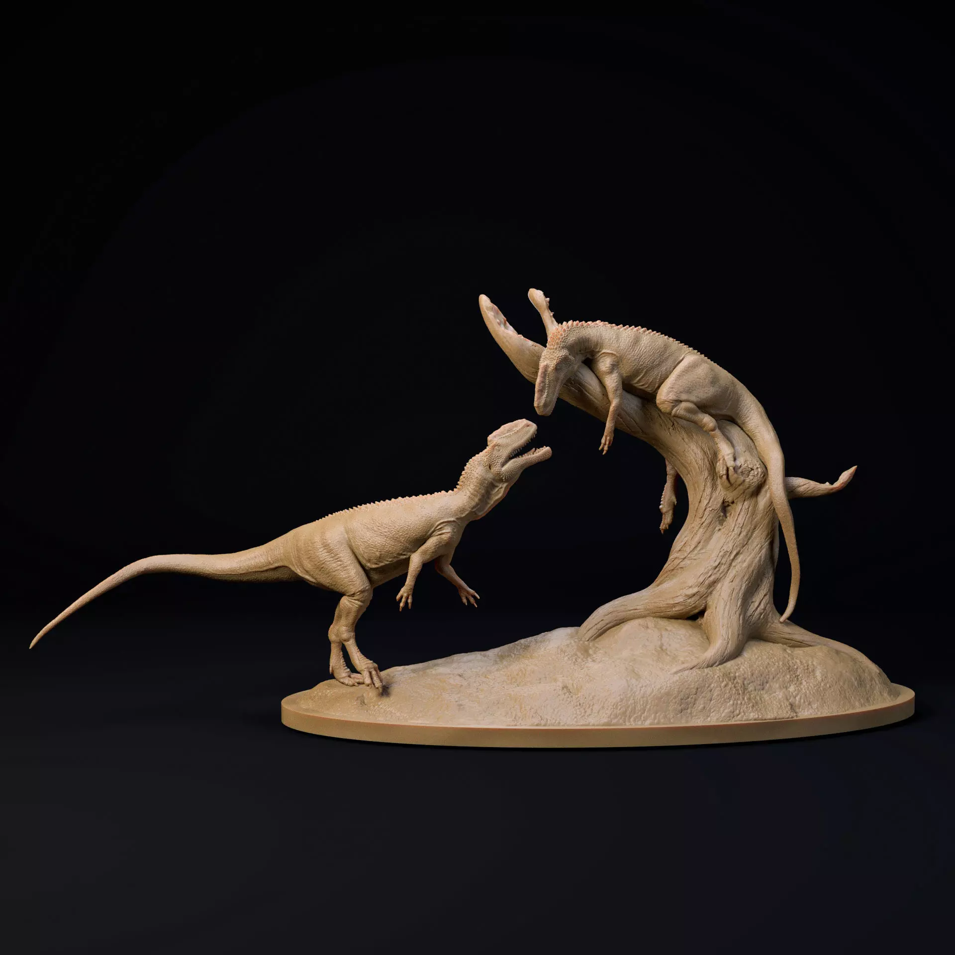 Monolophosaurus pair 1-35 scale pre-supported dinosaur 3D print model_0