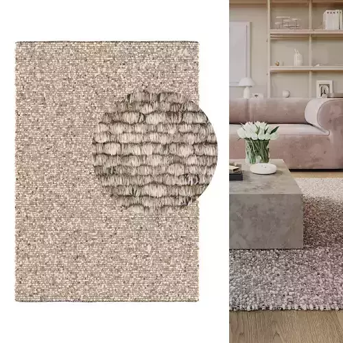 Benuta Wool Rug Patch Multicolour Chaos Scatter 3D model