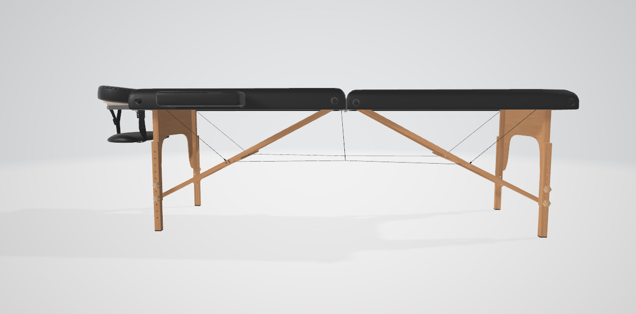 Professional Portable Spa Wooden Tables Low-poly 3D model_1
