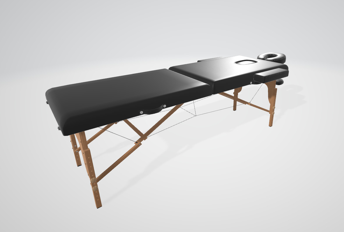 Professional Portable Spa Wooden Tables Low-poly 3D model_2