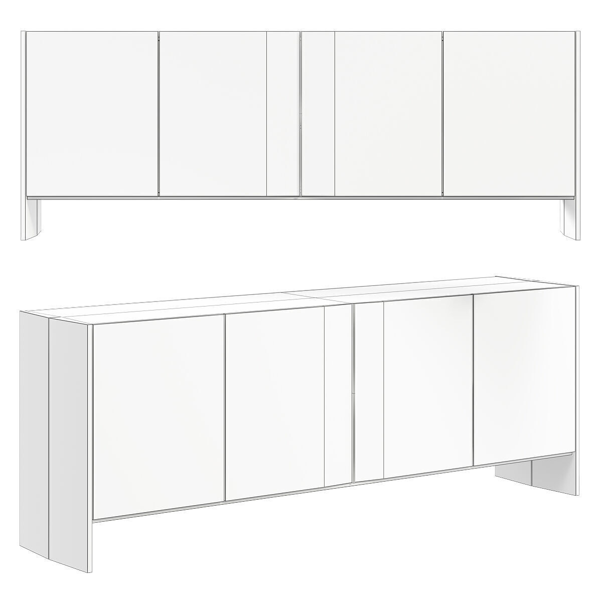 SIDEBOARD EVERSON Low-poly 3D model_2