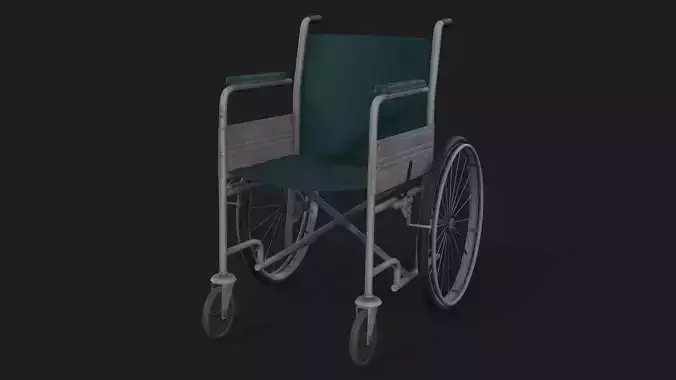 Realistic Wheelchair 3D Model Game Ready and  Low Poly 
