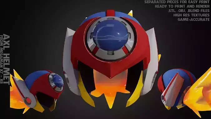 Mega Man X7 Axl Helmet for Cosplay 3D print model