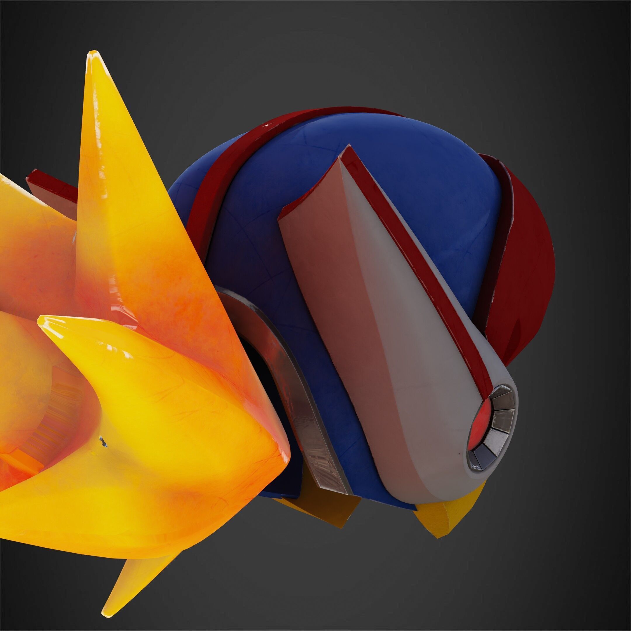 Mega Man X7 Axl Helmet for Cosplay 3D print model_8