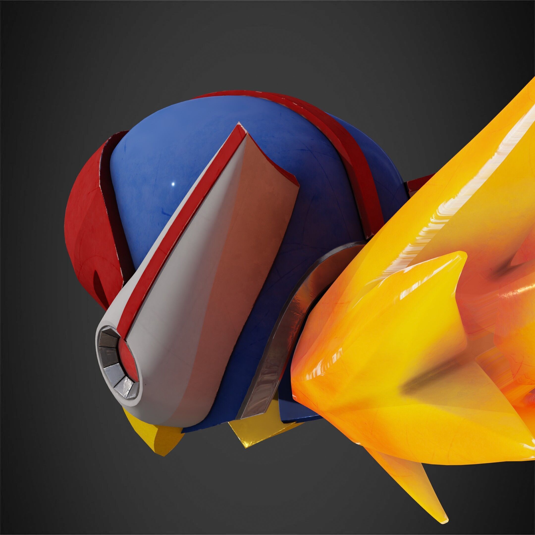 Mega Man X7 Axl Helmet for Cosplay 3D print model_6