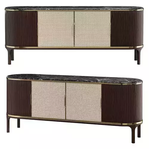 JOYCE BROWN VIENNESE CANE SIDEBOARD