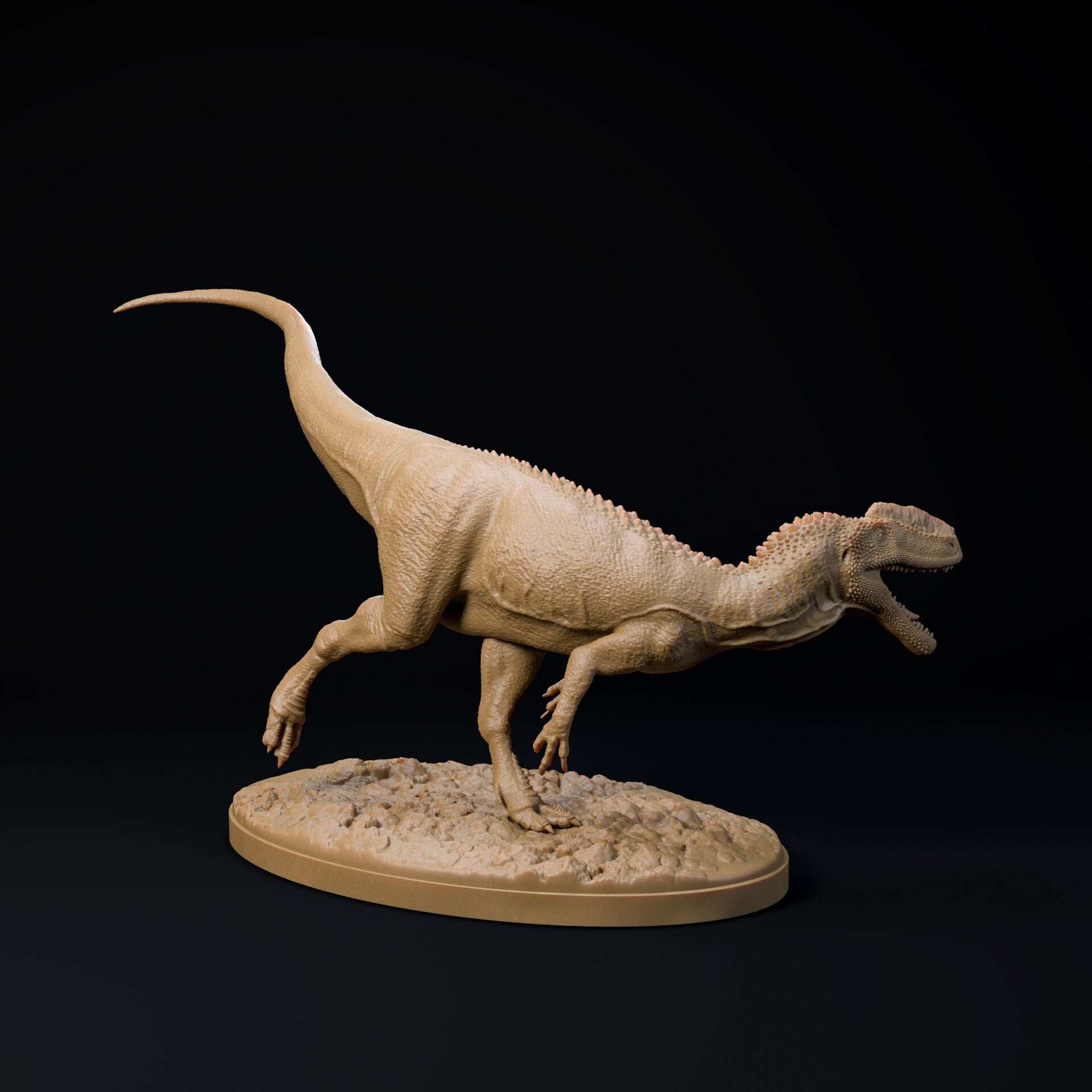 Monolophosaurus running 1-35 scale pre-supported dinosaur 3D print model_3