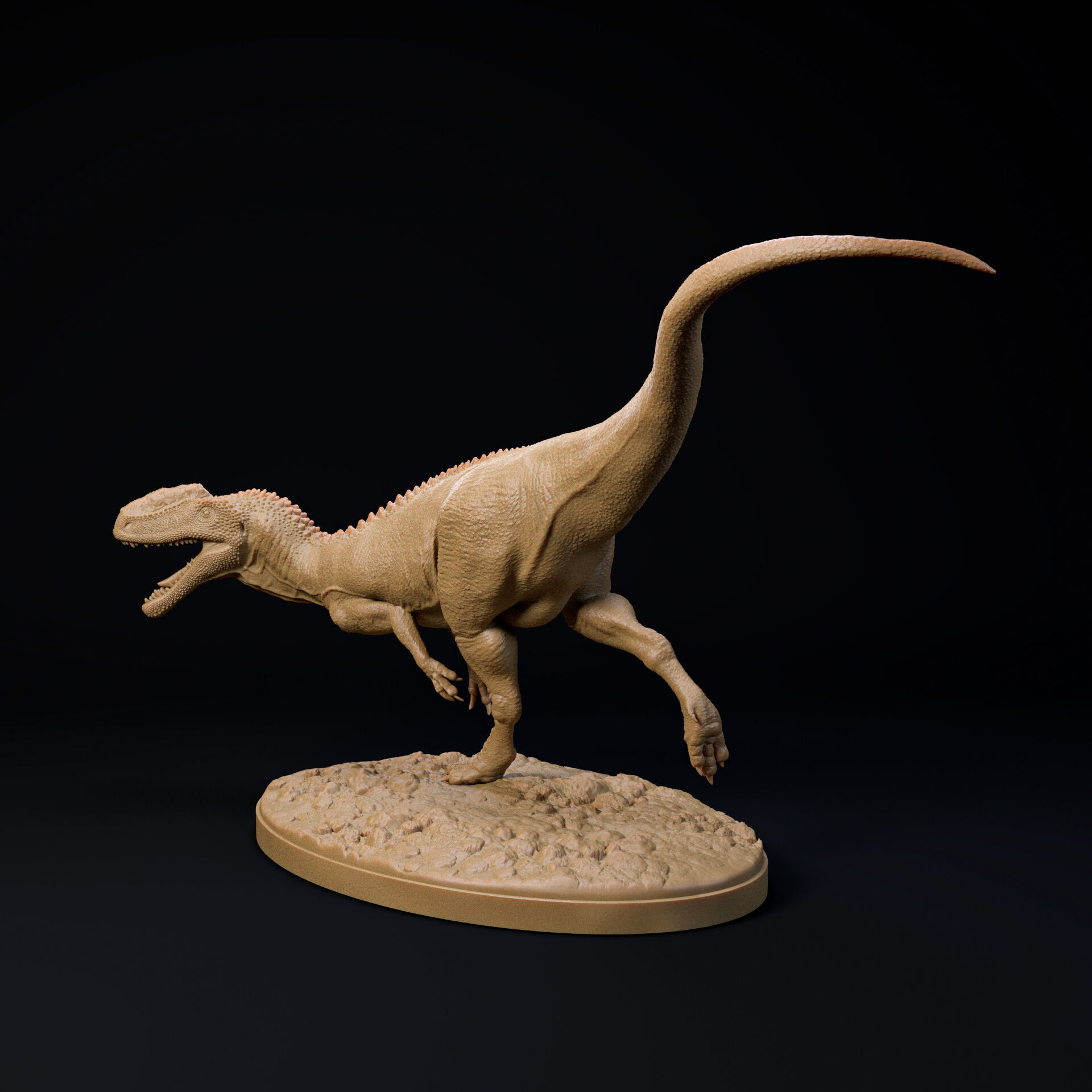 Monolophosaurus running 1-35 scale pre-supported dinosaur 3D print model_2