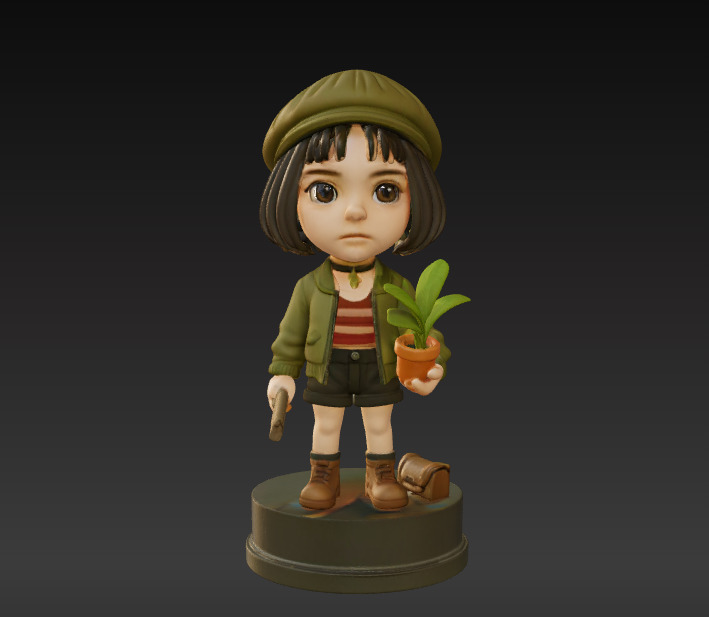 Leon and Mathilda Stylized Duo Figurine Set 3D print model_3