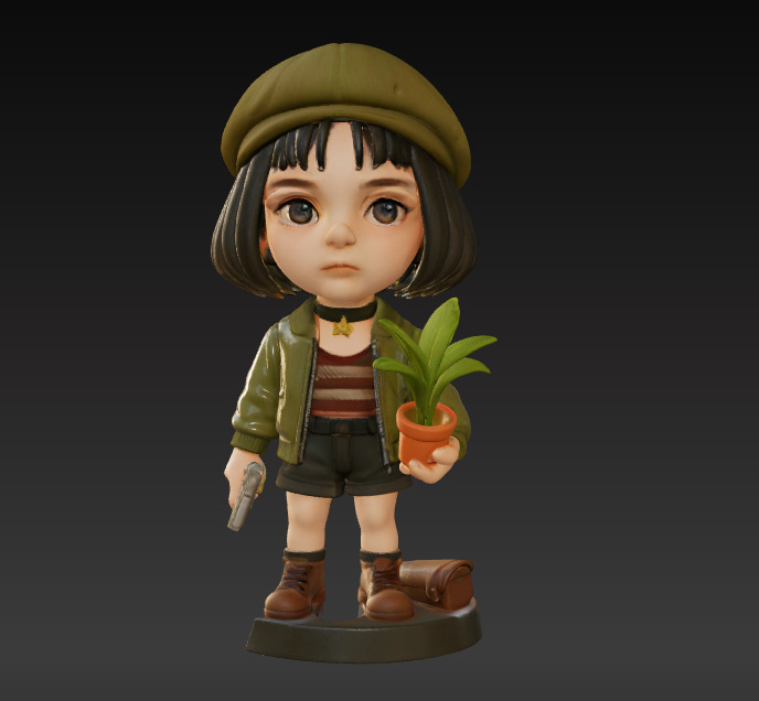 Leon and Mathilda Stylized Duo Figurine Set 3D print model_1