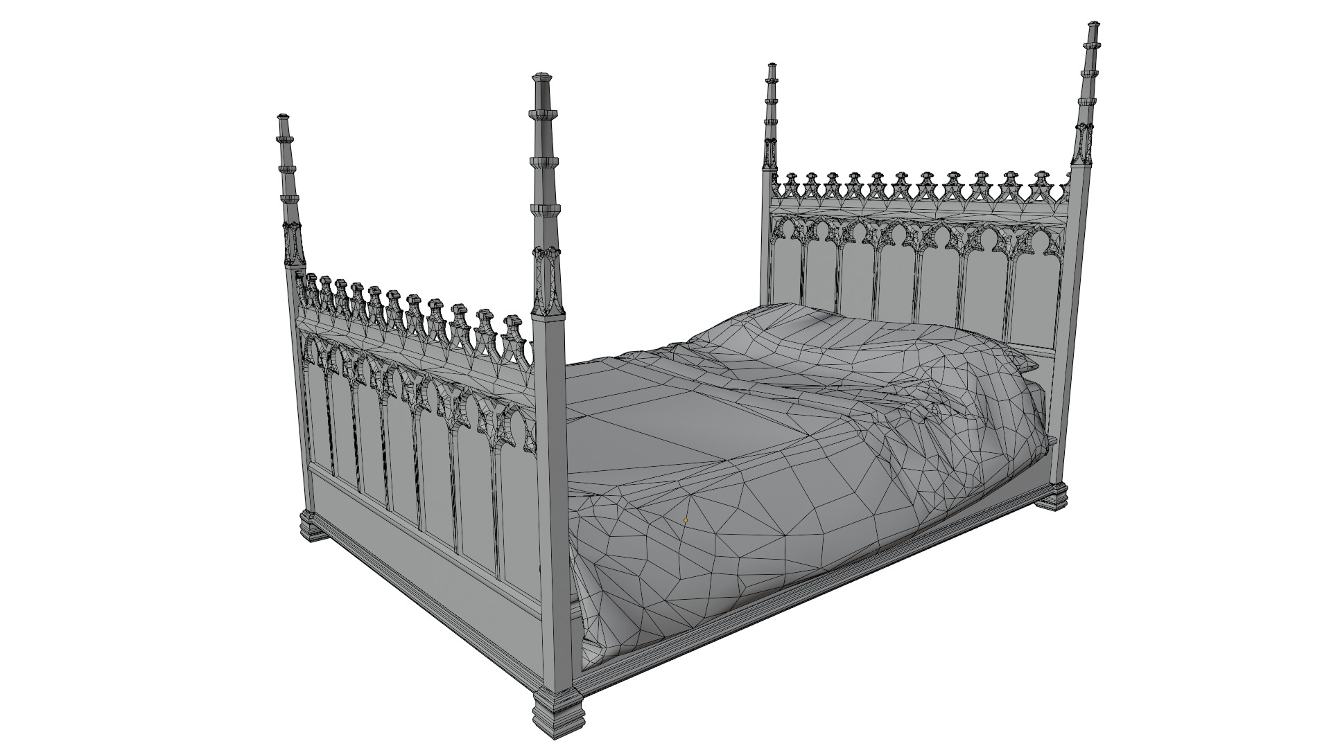 Gothic Bed 3D model_11